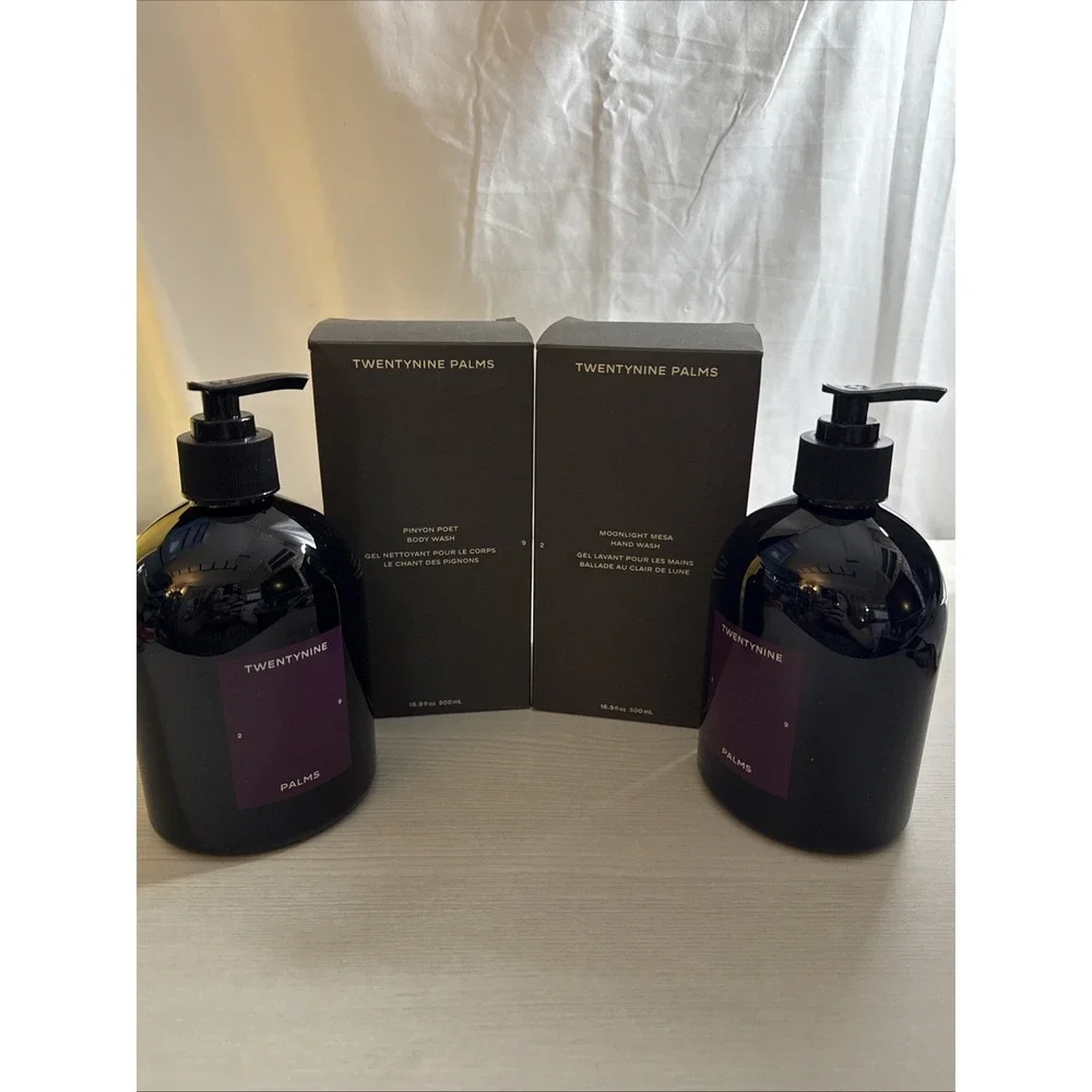 Twenty Nine Palms Body Wash Hand Wash‎ Set 16.9oz Spa Bottles New